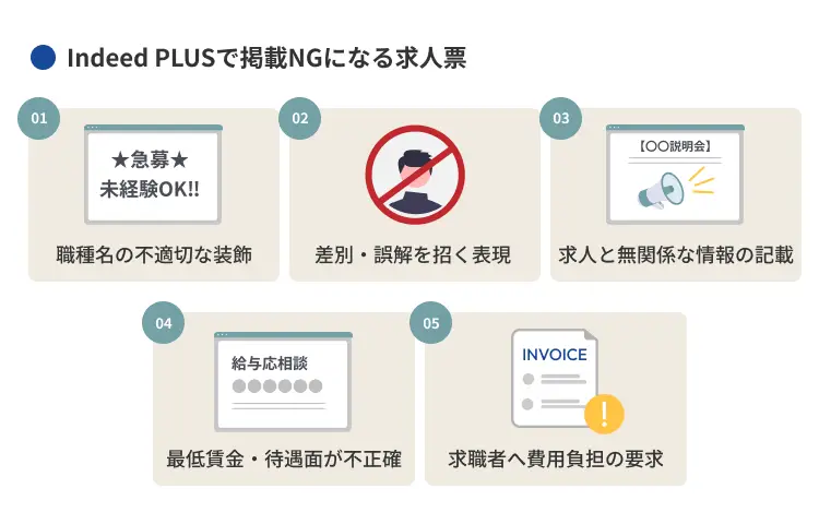 Indeed PLUSで掲載NGになる求人票