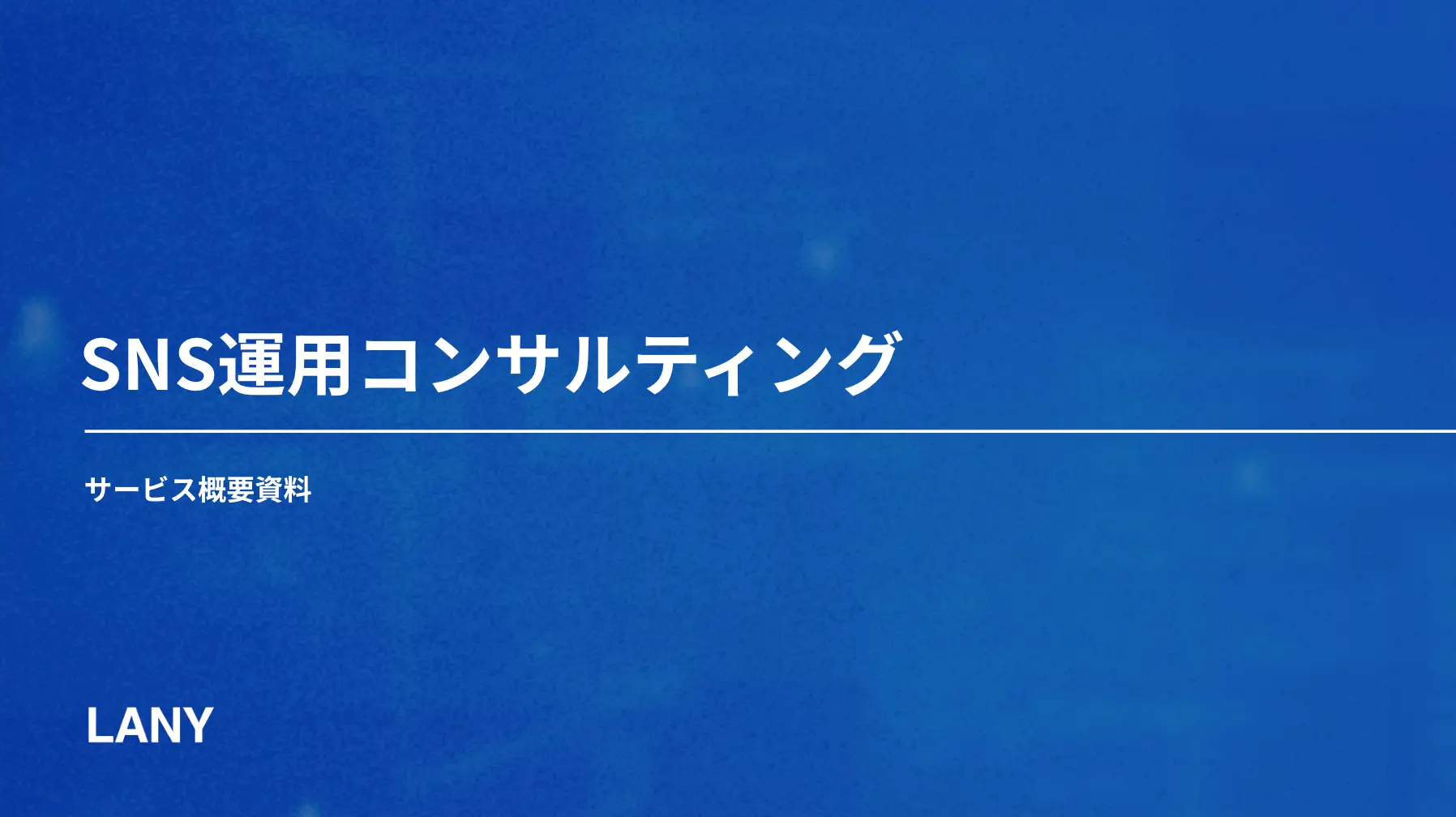 SNS運用コンサルティングサービス概要資料