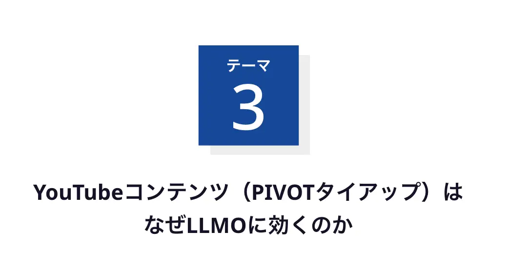YouTubeコンテンツ(PIVOTタイアップ)は なぜLLMOに効くのか