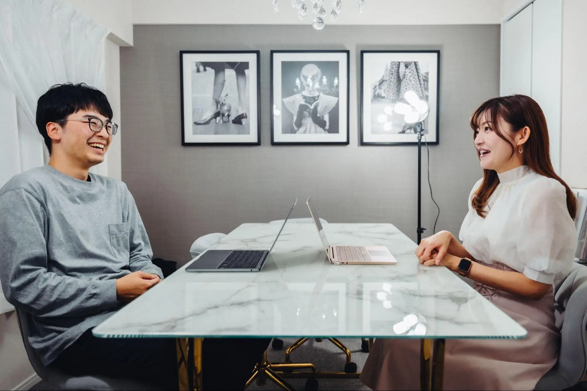 株式会社ラブレーヌ　学校長の水村様とLANY担当 立村