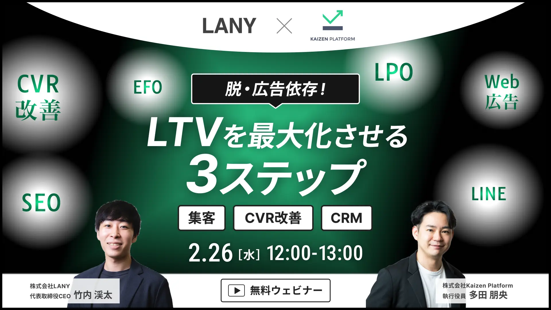 【無料共催ウェビナー】脱・広告依存！LTVを最大化させる3ステップ｜LANY×Kaizen Platform