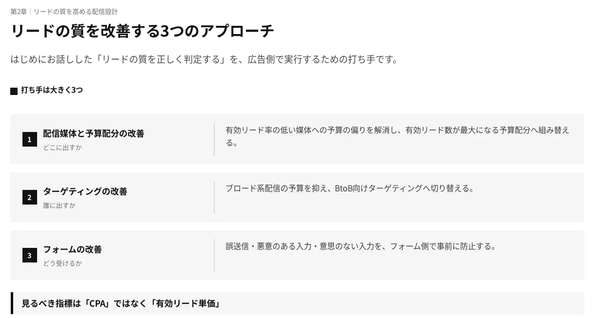 リードの質を改善する3つのアプローチ